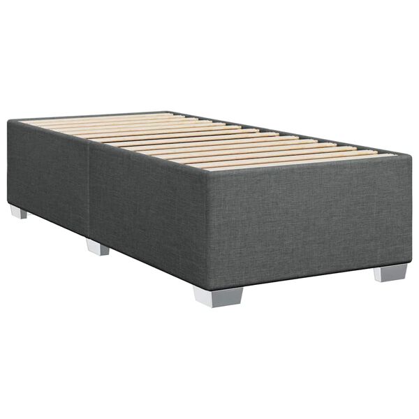 vidaXL Bed Frame without Mattress Dark Grey Twin Fabric