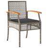 vidaXL 4 Piece Garden Lounge Set with Cushions Grey Poly Rattan