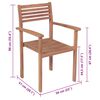 vidaXL Stackable Garden Chairs with Cushions 8 pcs Solid Teak Wood