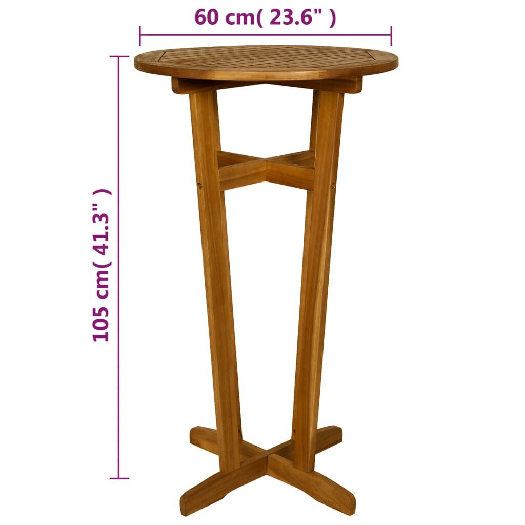 vidaXL 3 Piece Bar Set Solid Acacia Wood