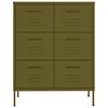 vidaXL Drawer Cabinet Olive Green 80x35x101.5 cm Steel