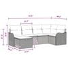 vidaXL Garden Sofa Set 6 pcs Grey and navy 232.5 x 122.5 x 85 cm