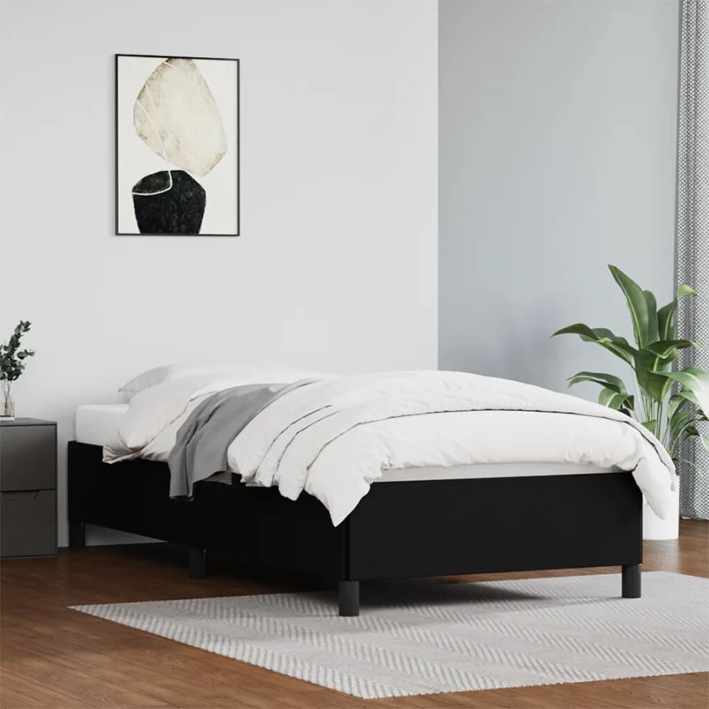 vidaXL Bed Frame without Mattress Black 100x203 cm Twin XL Faux Leather
