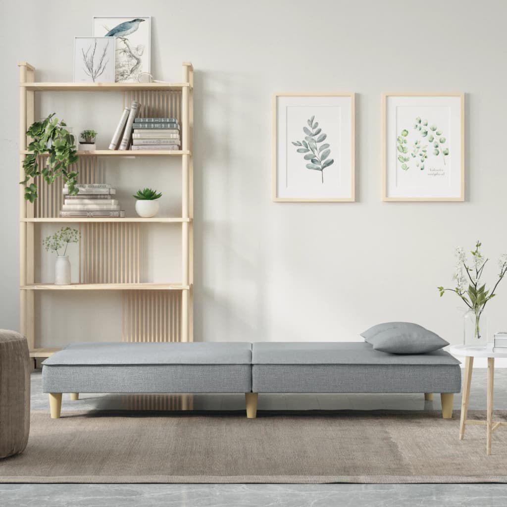 vidaXL Sofa Bed Light Grey Fabric