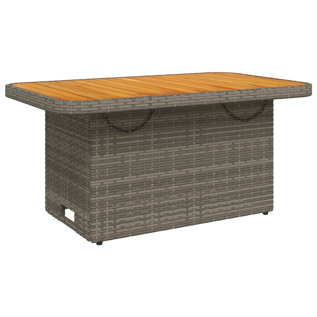 vidaXL 4 Piece Garden Dining Set with Cushions Grey Poly Rattan