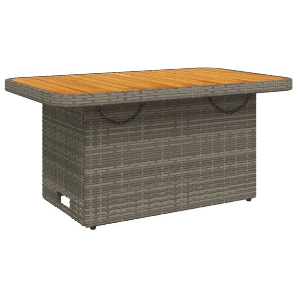 vidaXL 4 Piece Garden Dining Set with Cushions Grey Poly Rattan