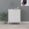 vidaXL Chest of Drawers White 80x35x101.5 cm Steel