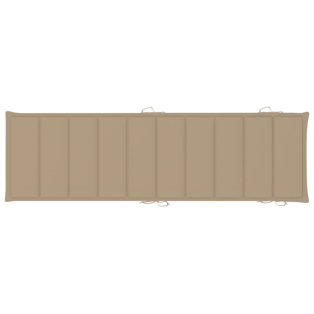 vidaXL Rocking Sun Lounger with Cushion Solid Teak Wood