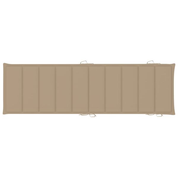 vidaXL Rocking Sun Lounger with Cushion Solid Teak Wood