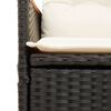 vidaXL Reclining Garden Sofa 2-Seater with Table Black Poly Rattan