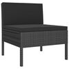 vidaXL 6 Piece Garden Lounge Set with Cushions Poly Rattan Black