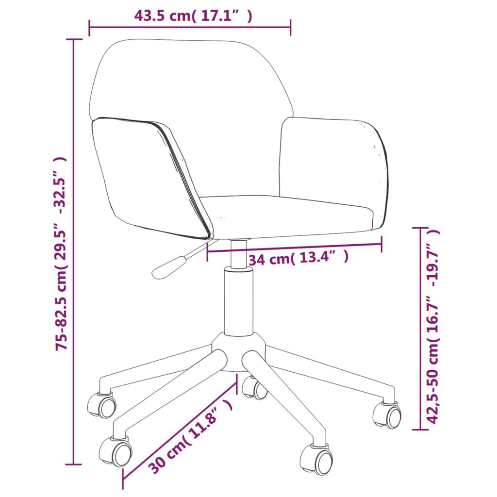 vidaXL Swivel Dining Chairs 2 pcs Black Fabric