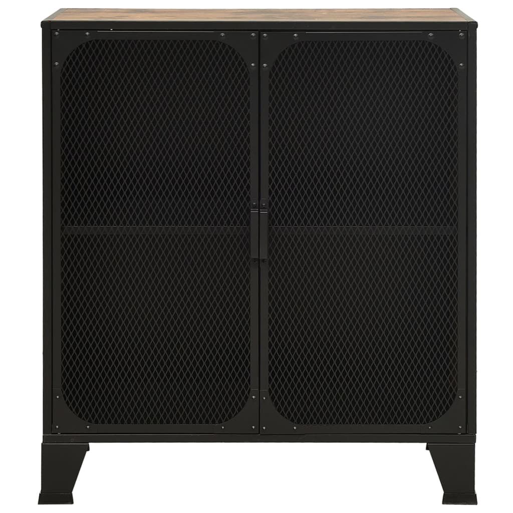 vidaXL Storage Cabinet Rustic Brown 72x36x82 cm Metal and MDF