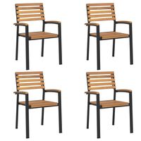 vidaXL Stackable Garden Chairs 4 pcs Solid Wood Acacia and Metal