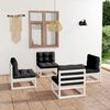 vidaXL 4 Piece Garden Lounge Set with Cushions Solid Pinewood