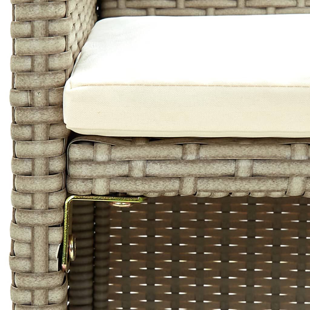 vidaXL 4 Piece Garden Lounge Set with Cushions Beige Poly Rattan