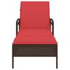 vidaXL Sun Lounger Reclining Brown 63 x 200 x 81 cm Poly Rattan