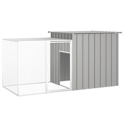 vidaXL Rabbit Cage Grey 200x91x100 cm Galvanised Steel