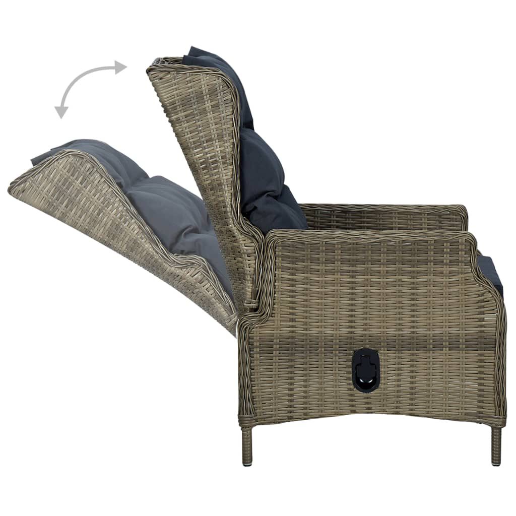 vidaXL 7 Piece Garden Dining Set Brown