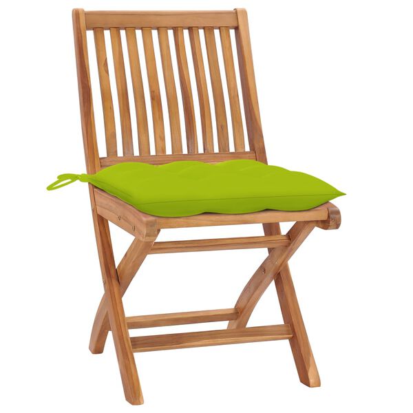 vidaXL Folding Garden Chairs with Cushions 6 pcs Solid Teak Wood
