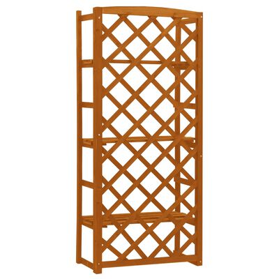 vidaXL Garden Trellis Planter with Shelves Orange 60x30x140 cm Solid Firwood