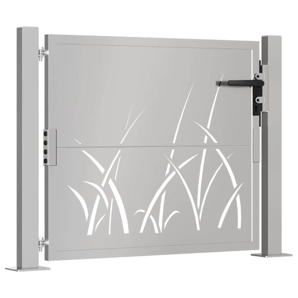 vidaXL Garden Gate 100x100 cm Corten Steel Grass Design
