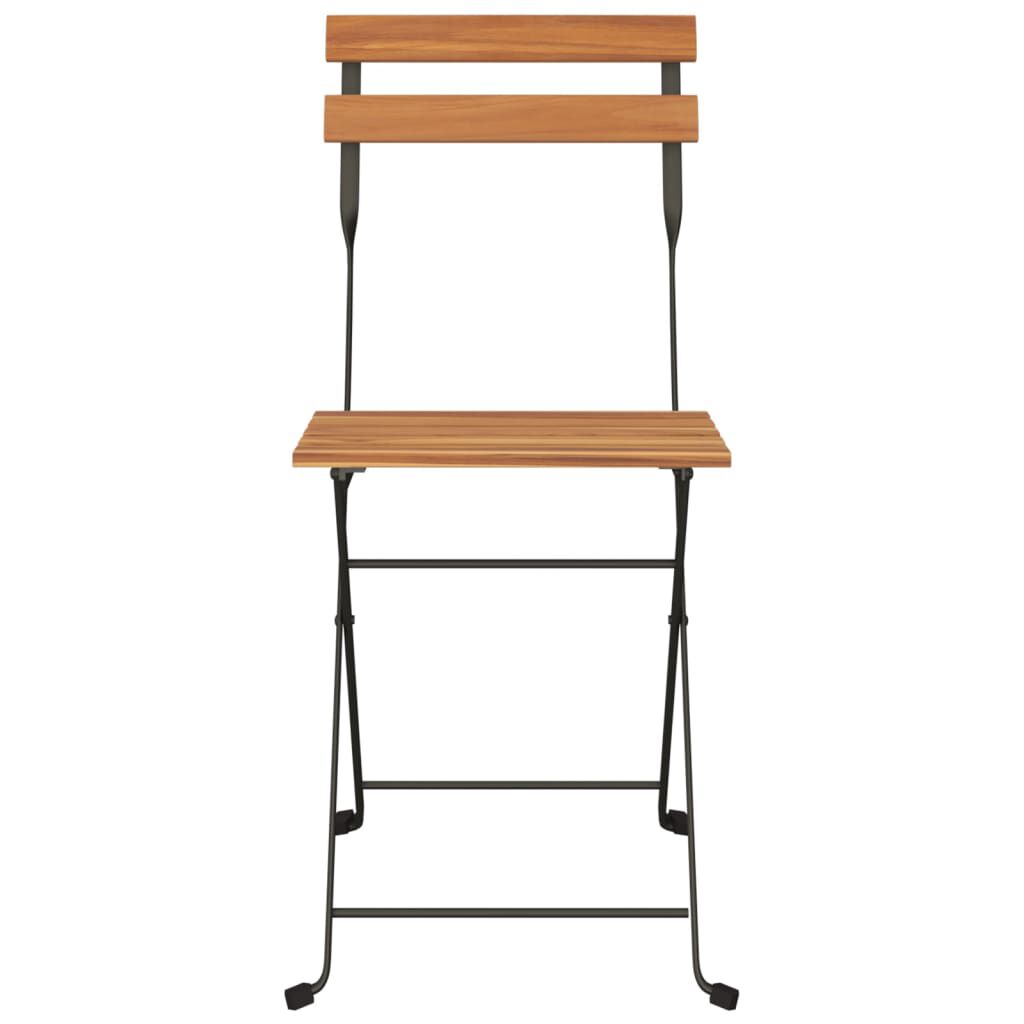 vidaXL Folding Bistro Chairs 6 pcs Solid Wood Teak and Steel