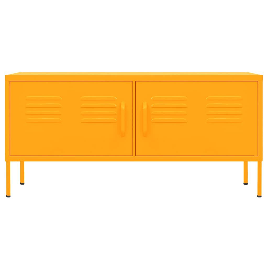 vidaXL TV Cabinet Mustard Yellow 105x35x50 cm Steel
