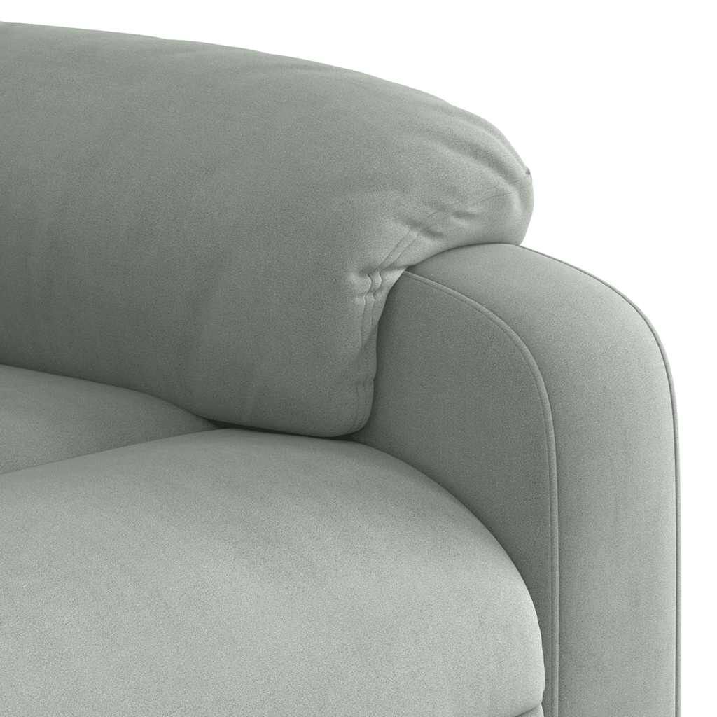 vidaXL Electric Stand up Massage Recliner Chair Light Grey Velvet