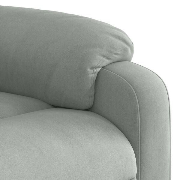 vidaXL Electric Stand up Massage Recliner Chair Light Grey Velvet