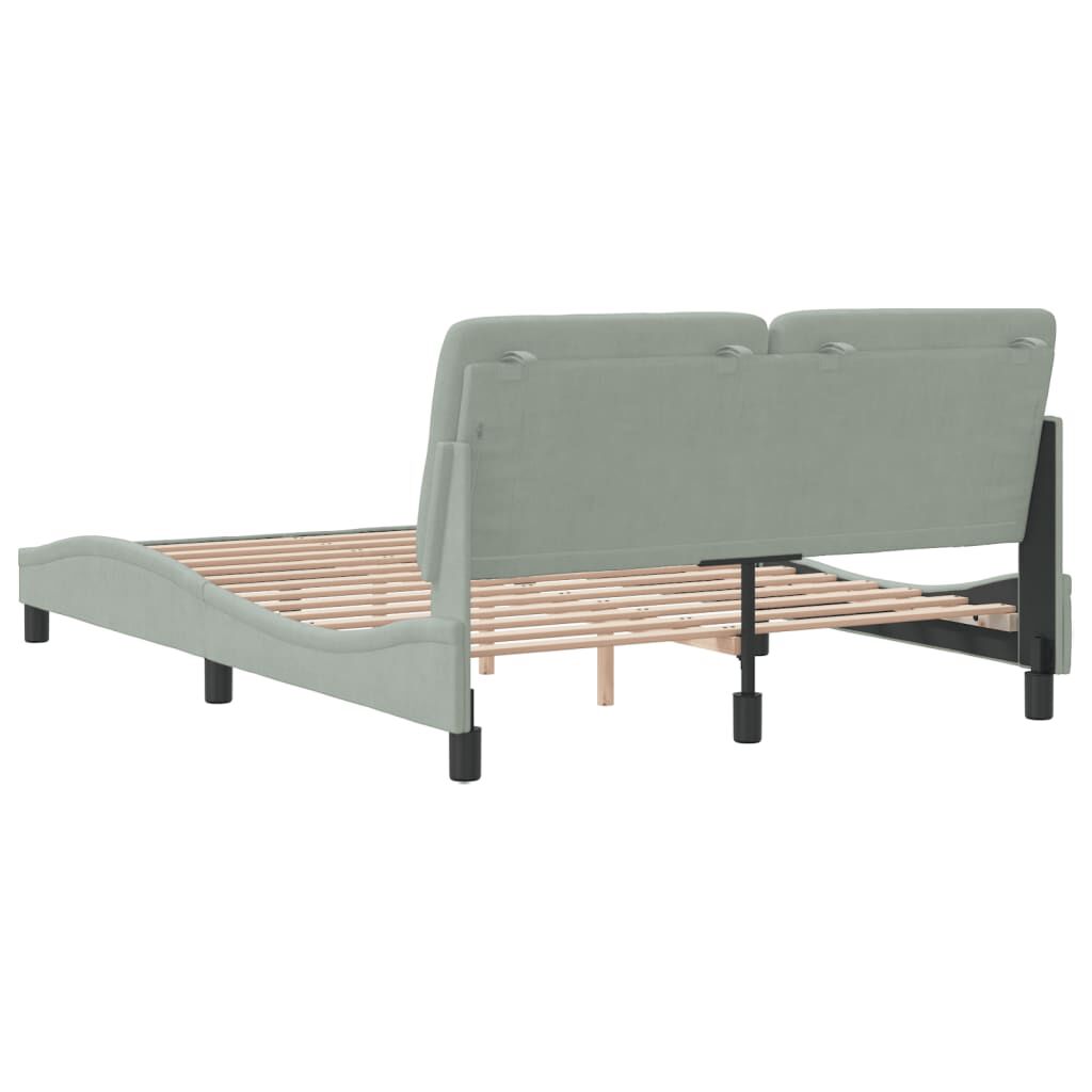 vidaXL Bed Frame without Mattress Light Grey 137x187 cm Double Velvet