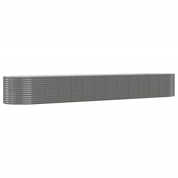 vidaXL Garden Raised Bed Grey 554x100x68 cm Powder-coated Steel