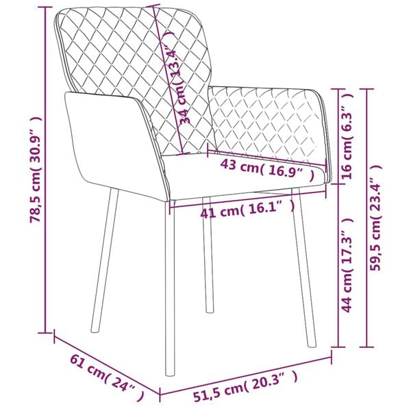 vidaXL Dining Chairs 2 pcs Dark Grey Velvet