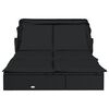 vidaXL 2-Person Sunbed with Foldable Roof Black 213x118x97 cm Poly Rattan