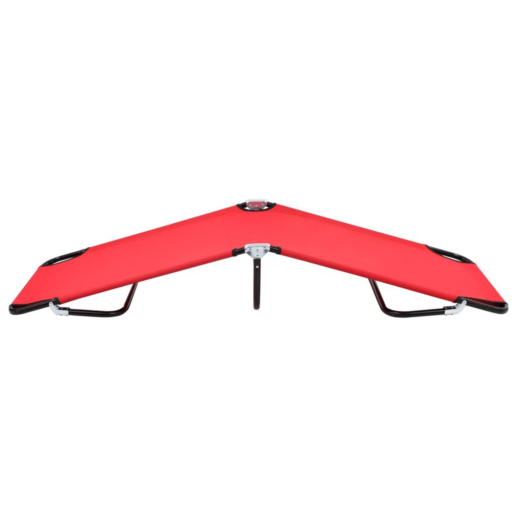 vidaXL Folding Sun Lounger Red Steel