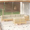 vidaXL 8 Piece Garden Lounge Set with Cream Cushions Solid Pinewood