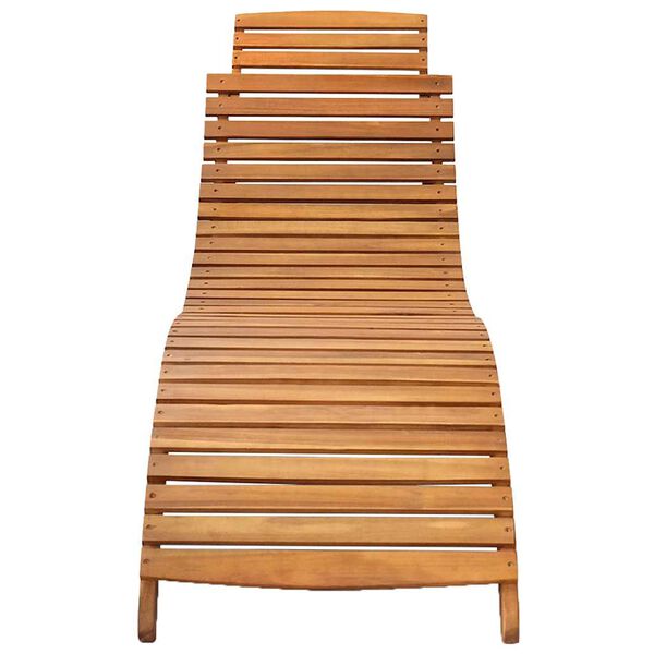 vidaXL Garden Sun Lounger with Cushion Solid Acacia Wood