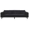 vidaXL Velvet Sofa with Cushion Black 208 cm Velvet