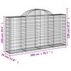 vidaXL Arched Gabion Baskets 7 pcs 200x30x100/120 cm Galvanised Iron