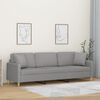 vidaXL 3-Seater Sofa with Pillows&Cushions Light Grey 210 cm Fabric