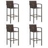 vidaXL 5 Piece Garden Bar Set Brown Poly Rattan