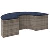 vidaXL Garden Footstool with Cushion Grey Poly Rattan