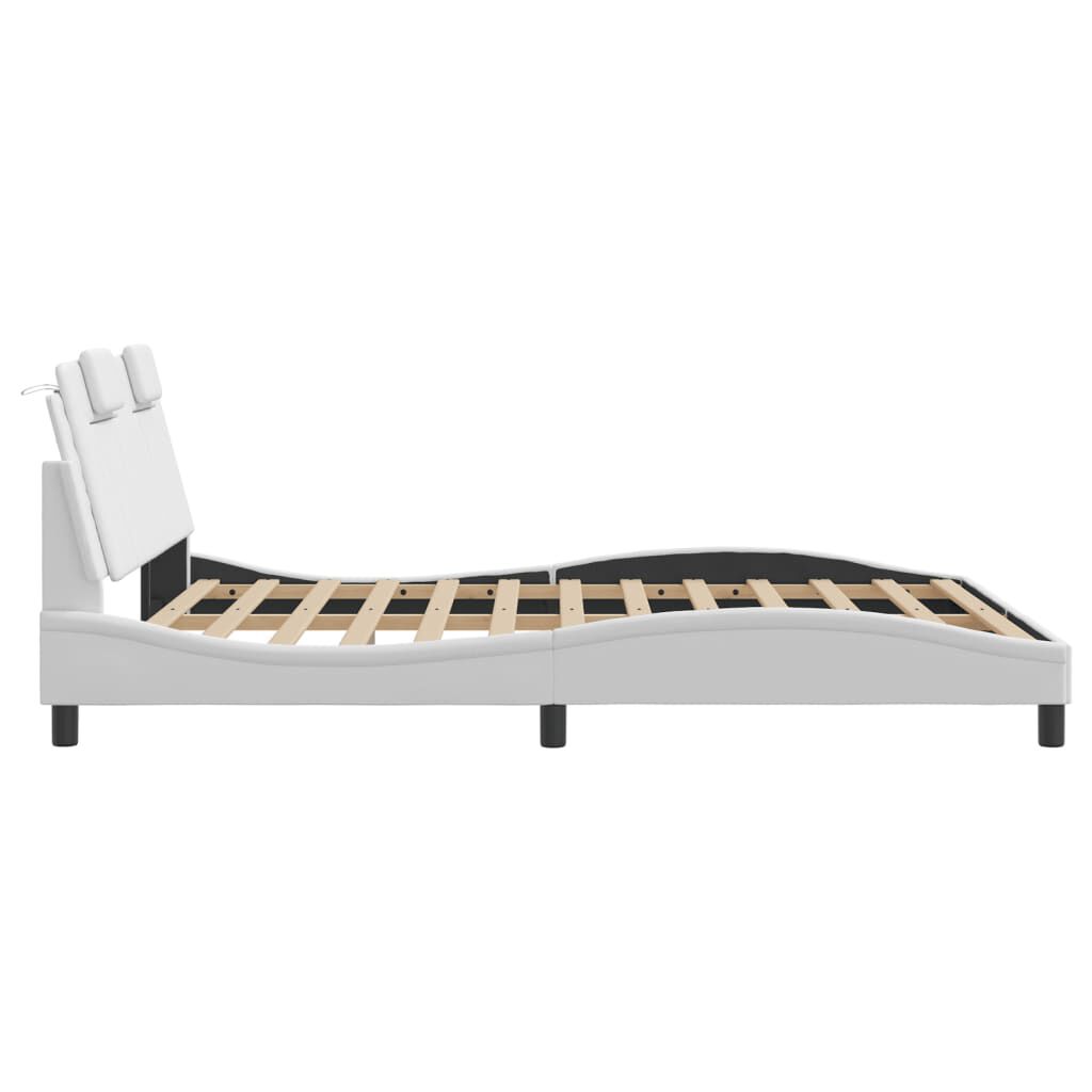 vidaXL Bed Frame without Mattress White 152x203 cm Faux Leather