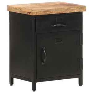 vidaXL Bedside Cabinet 40x30x52 cm Rough Mango Wood