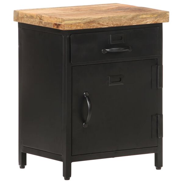 vidaXL Bedside Cabinet 40x30x52 cm Rough Mango Wood