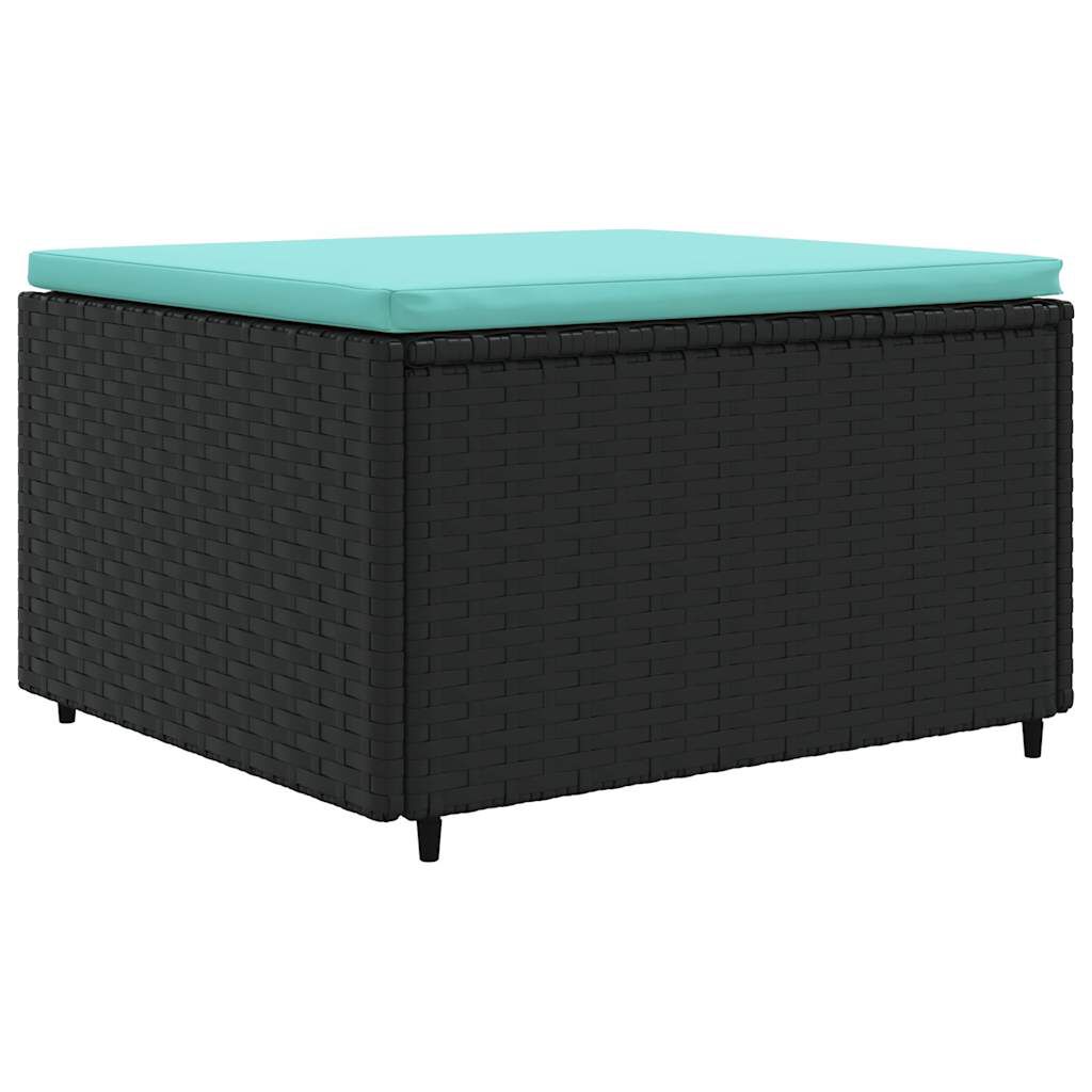 vidaXL 6 Piece Garden Lounge Set with Cushions Black Poly Rattan
