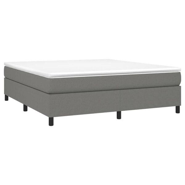 vidaXL Bed Frame without Mattress Dark Grey California King Fabric (US Only)