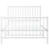 vidaXL Metal Bed Frame without Mattress with Footboard White 100x190cm
