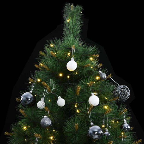 vidaXL Artificial Hinged Christmas Tree 300 LEDs & Ball Set 210 cm