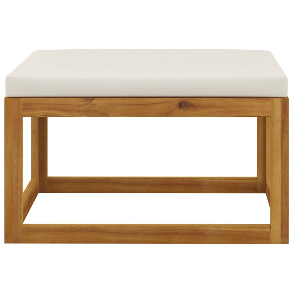 vidaXL 7 Piece Garden Lounge Set with Cushion Cream Solid Acacia Wood